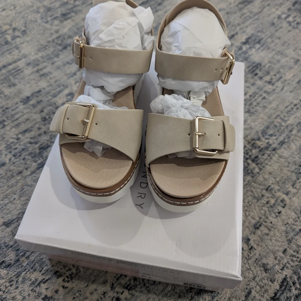 Women's Beige Sandals - Picture 1 of 6
